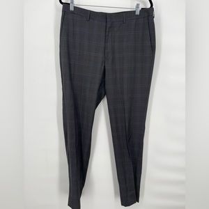 DKNY Light Weight 100% Wool‎ Flat Front Pants 34x32 NWOT Gray & Blue